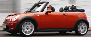 Vehicle with the roof down and no visible rollbar