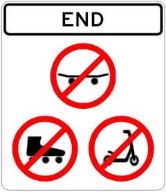 Figure 3. Example of an End no wheeled recreational devices sign Example of an End no wheeled recreational devices sign