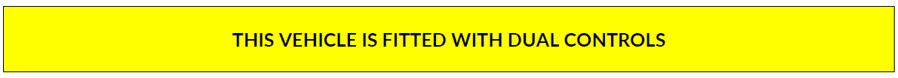 This vehicle is fitted with dual controls