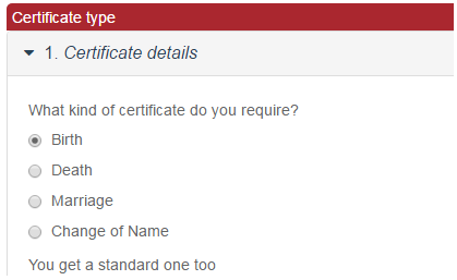 certificate type