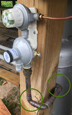 Image of a gas installation using approved, welded pipe fittings